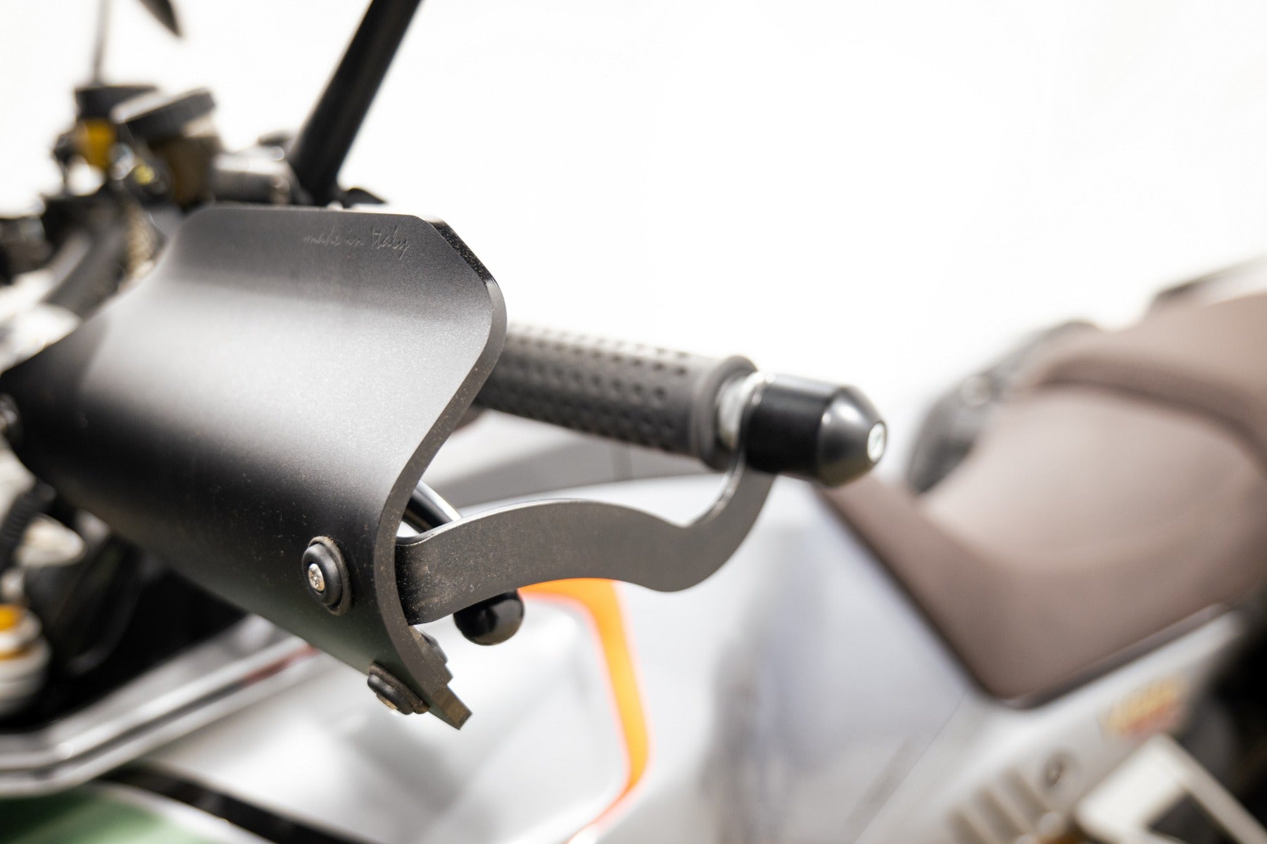 Isotta Handguards | Dark Smoke | Matte Black | Moto Guzzi V100 Mandello S 2023>2024 - Pyramid Motorcycle Accessories