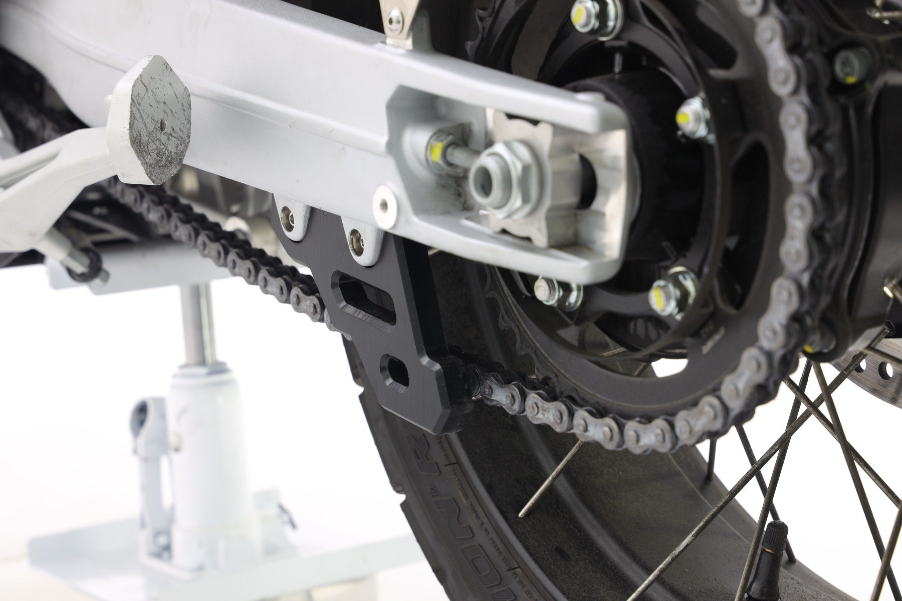Isotta Final Chain Protection | Textured Black | Aprilia Tuareg 660 2022>2024 - Pyramid Motorcycle Accessories
