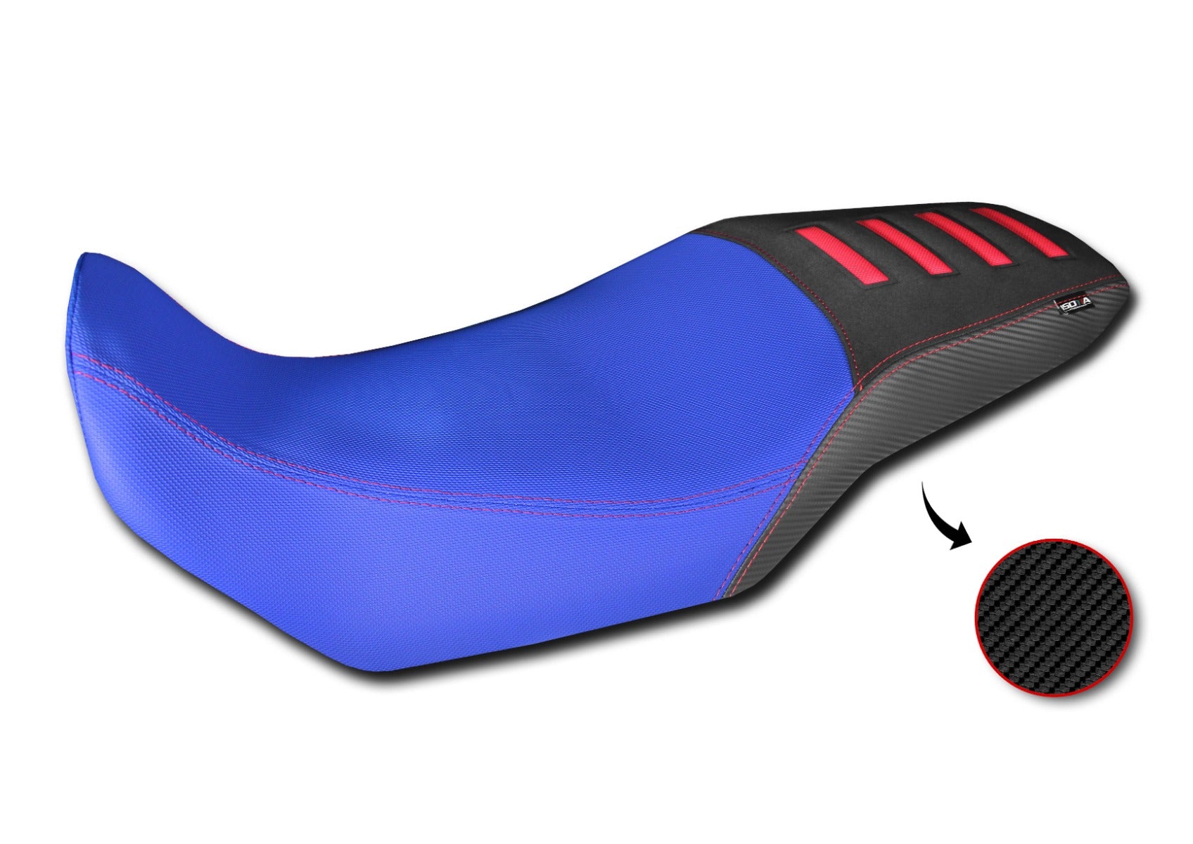 Isotta Seat Cover | Blue/Black/Red | Honda XL 750 Transalp 2023>2024 - Pyramid Motorcycle Accessories