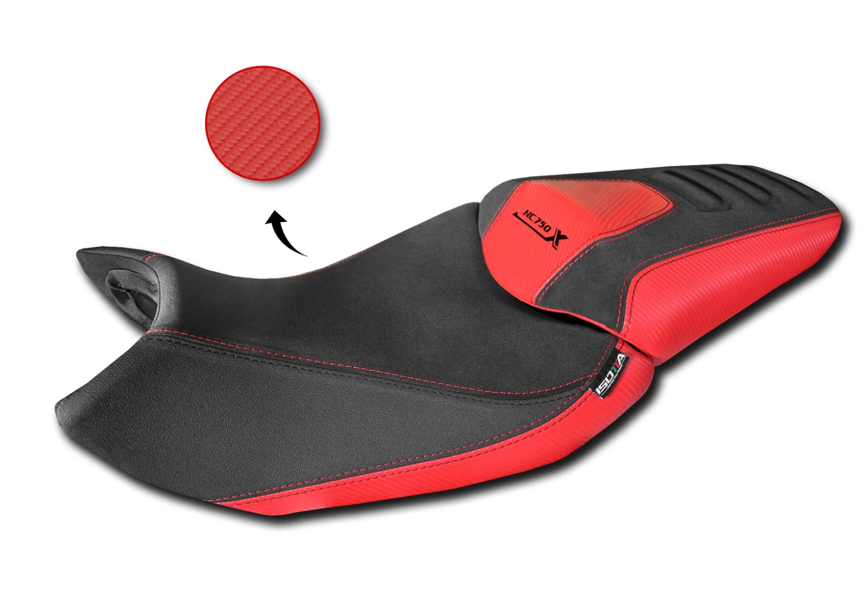 Isotta Seat Cover | Red | Honda NC 750 X 2021>2024 - Pyramid Motorcycle Accessories