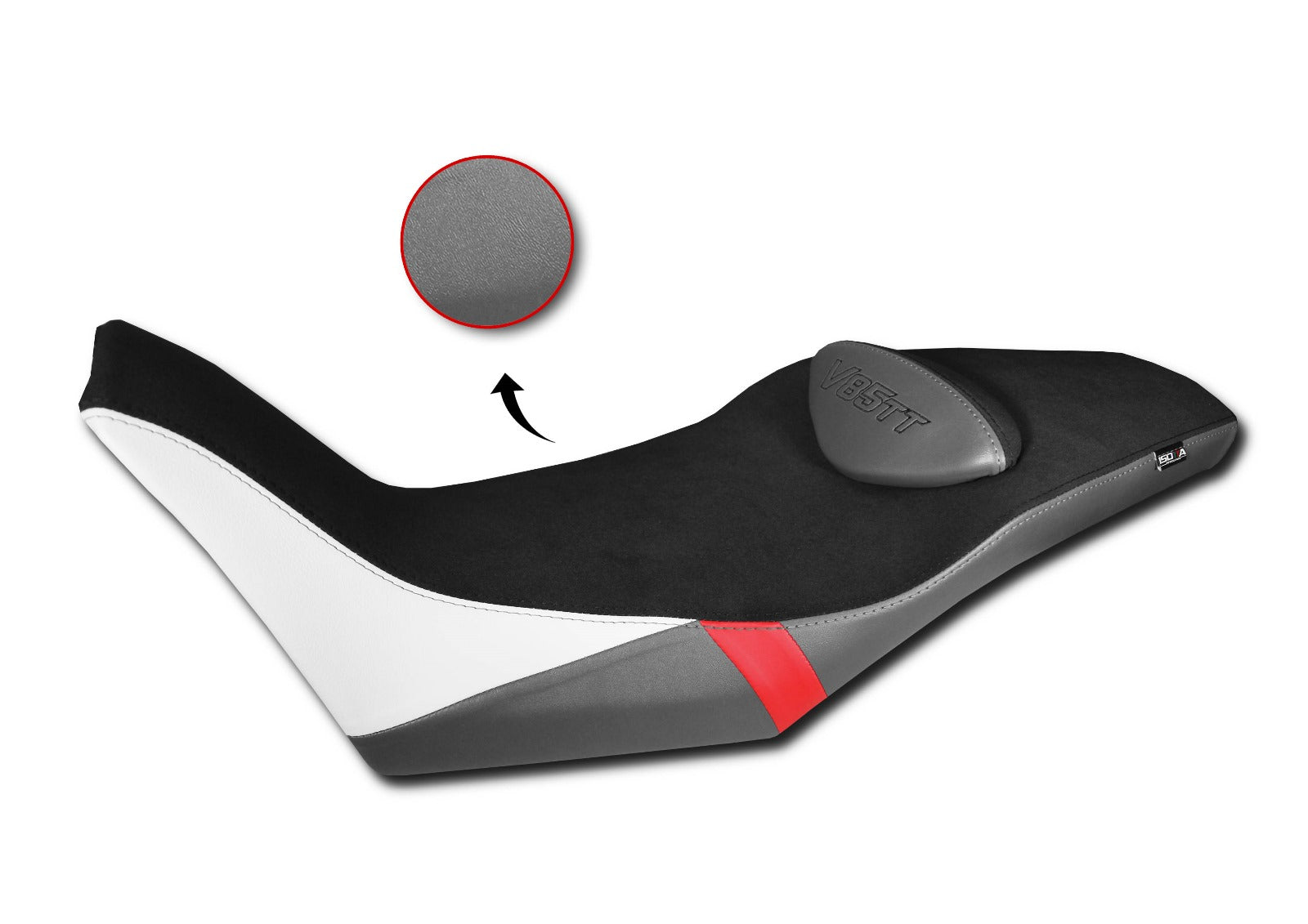 Isotta Comfort Seat Cover | Black/Grey/White/Red | Moto Guzzi V85 TT 2019>2023 - Pyramid Motorcycle Accessories