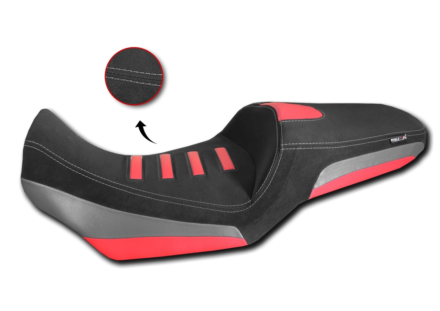Isotta Comfort Seat - With Prostate Channel - Standard | Red | Honda XL 750 Transalp 2023-2026 - Pyramid Motorcycle Accessories