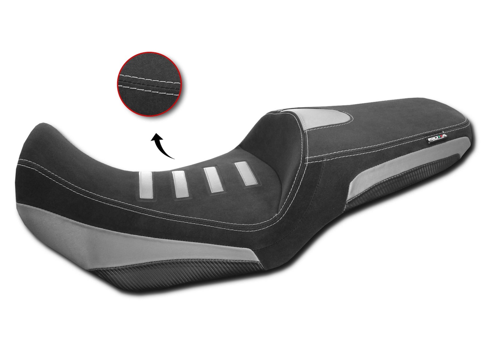 Isotta Comfort Seat - Without Prostate Channel - Standard | Black | Honda XL 750 Transalp 2023-2026 - Pyramid Motorcycle Accessories