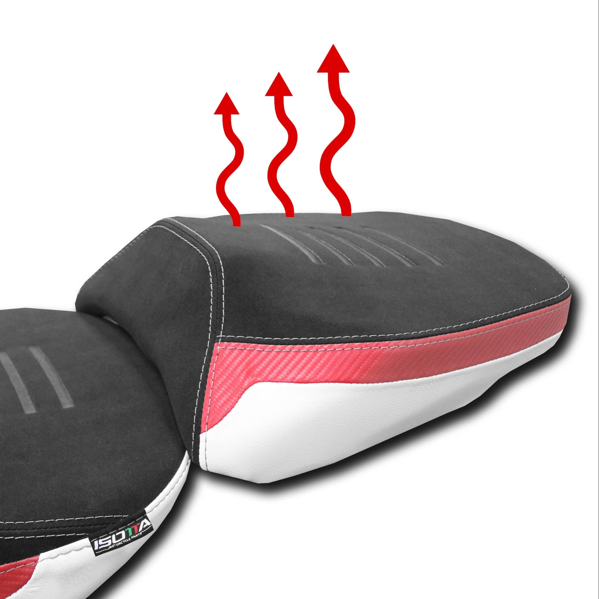 Isotta Heated Pillion Comfort Seat | White | Ducati Multistrada V4/V4 S/Rally/Pikes Peak 2020-2026 - Pyramid Motorcycle Accessories