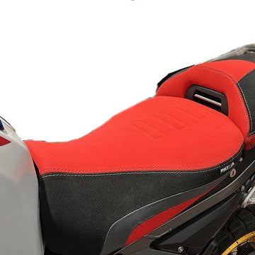 Isotta Comfort Rider Seat - With Prostate Channel - Lowered | Red | BMW R 1300 GS Adventure 2024-2026 - Pyramid Motorcycle Accessories