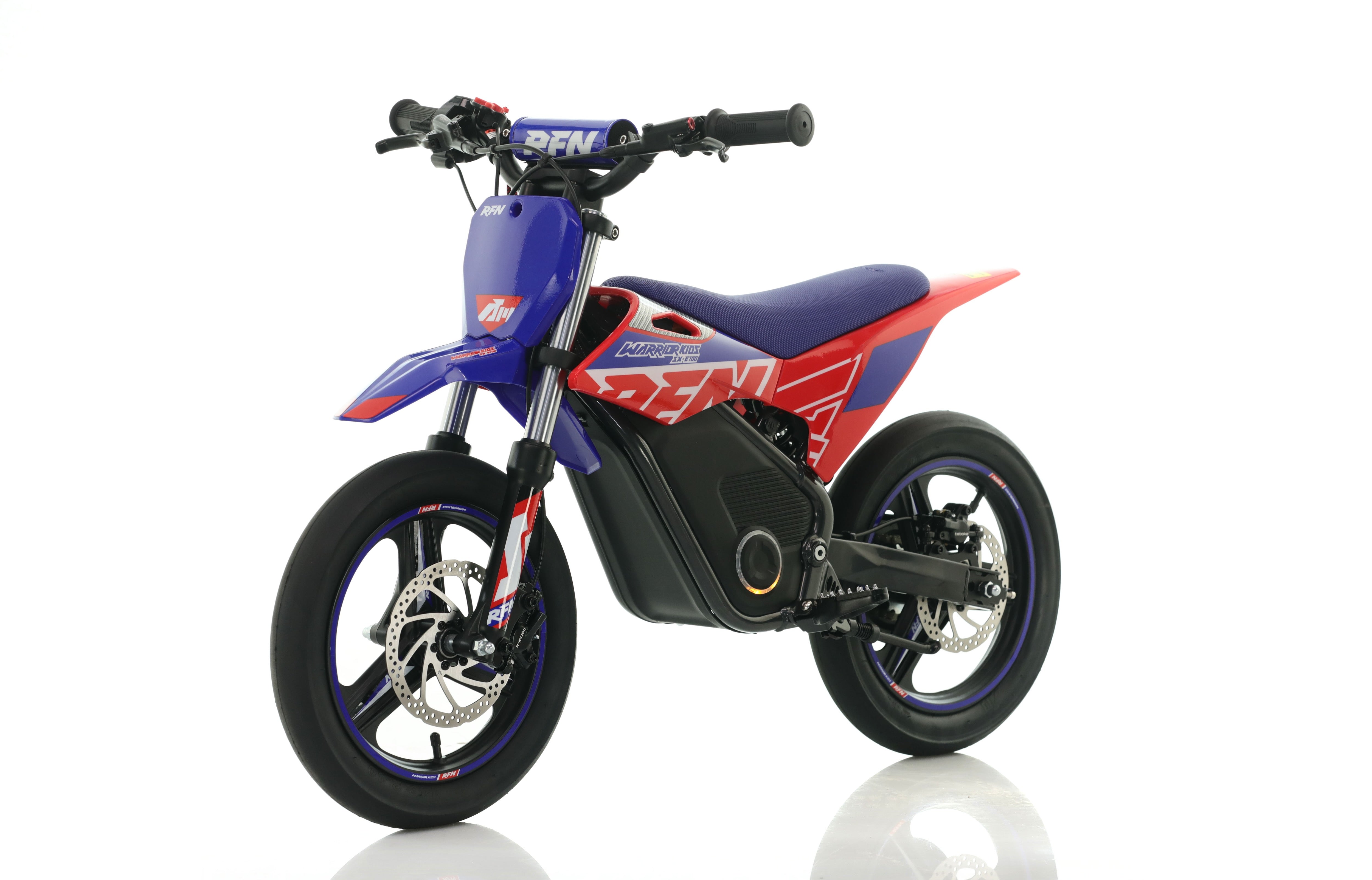 RFN Warrior SX-E700 R SM 14-inch Kids Electric Supermoto Bike | Blue/Red