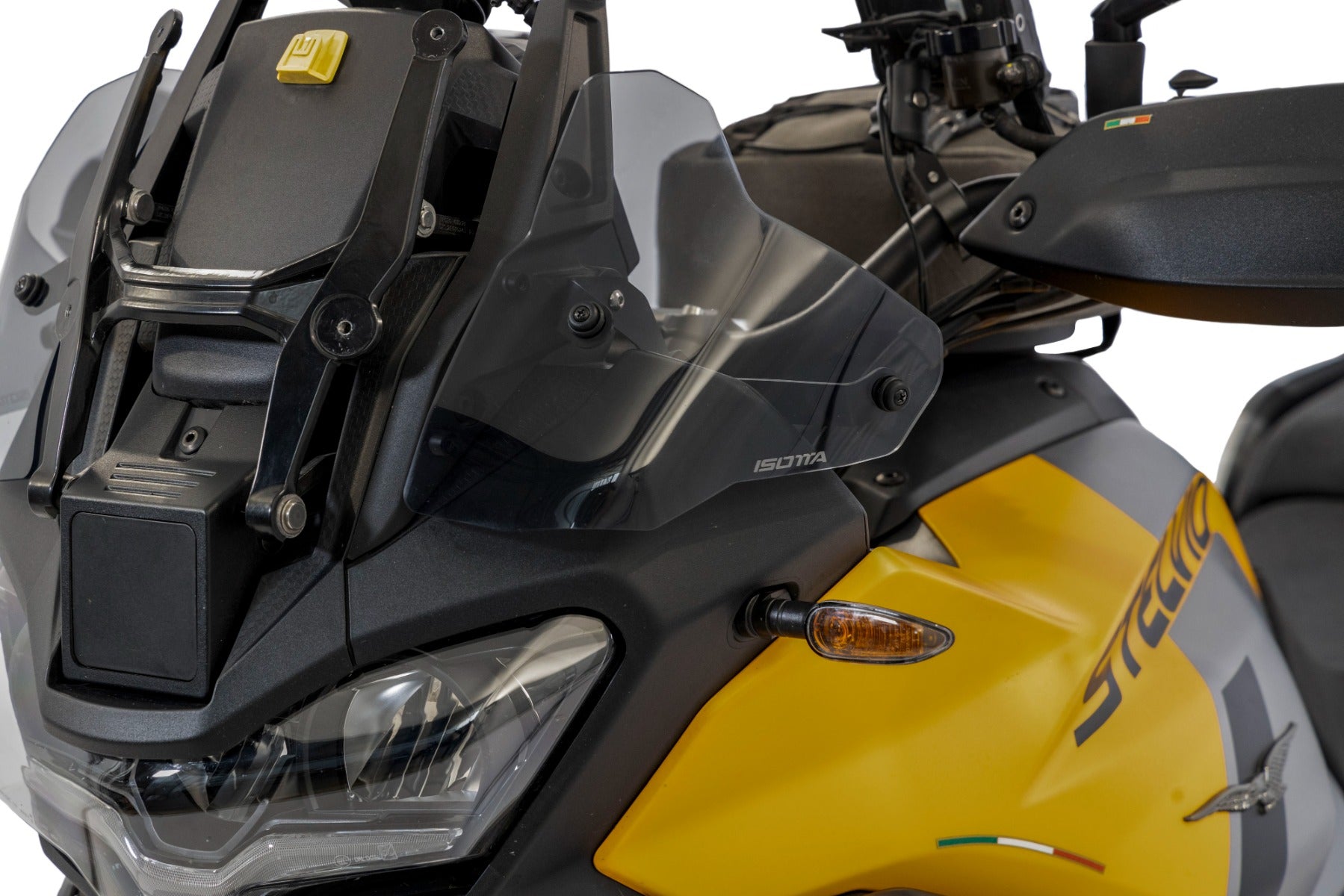 Isotta Upper Wind Deflectors | Light Smoke | Dark Smoke | Matte Black | Clear | Moto Guzzi Stelvio 2024>2024 - Pyramid Motorcycle Accessories