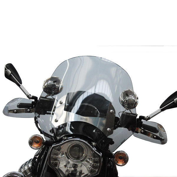 Isotta Handguards | Light Smoke | Clear | Moto Guzzi California Custom 1400 / Touring 1400 2012>2016 - Pyramid Motorcycle Accessories