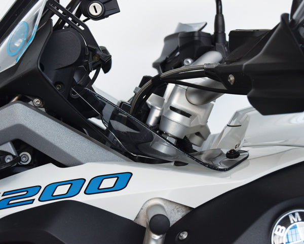 Isotta Upper Wind Deflectors | Light Smoke | Matte Black | Clear | BMW R 1200 GS Adventure 2014>2018 - Pyramid Motorcycle Accessories