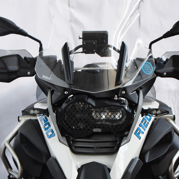 Isotta Upper Wind Deflectors | Light Smoke | Matte Black | Clear | BMW R 1200 GS Adventure 2014>2018 - Pyramid Motorcycle Accessories