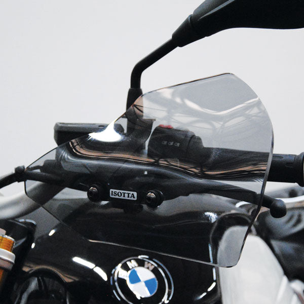 Isotta Handguards | Light Smoke | Clear | BMW R nineT 2015>2020 - Pyramid Motorcycle Accessories