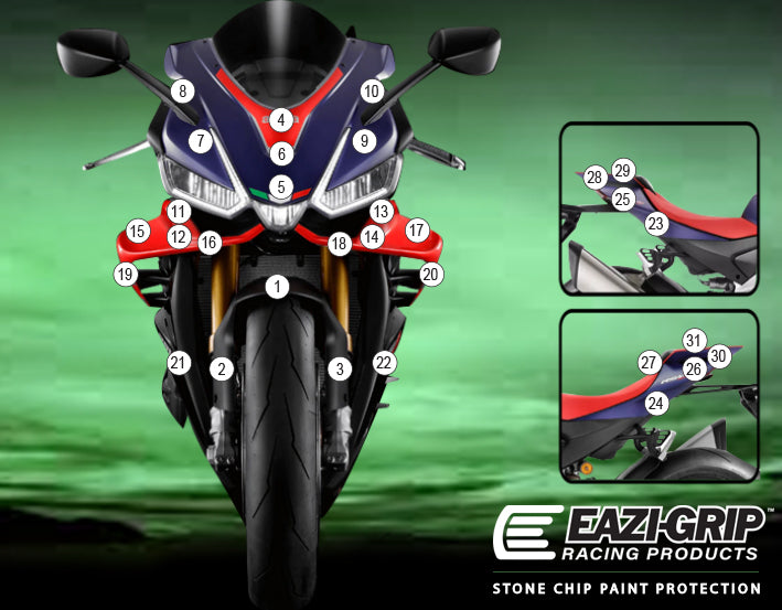 Eazi-Grip Stone Chip Protection Kit | Clear - Gloss | Aprilia RSV4 2021>Currentย -ย Shop name