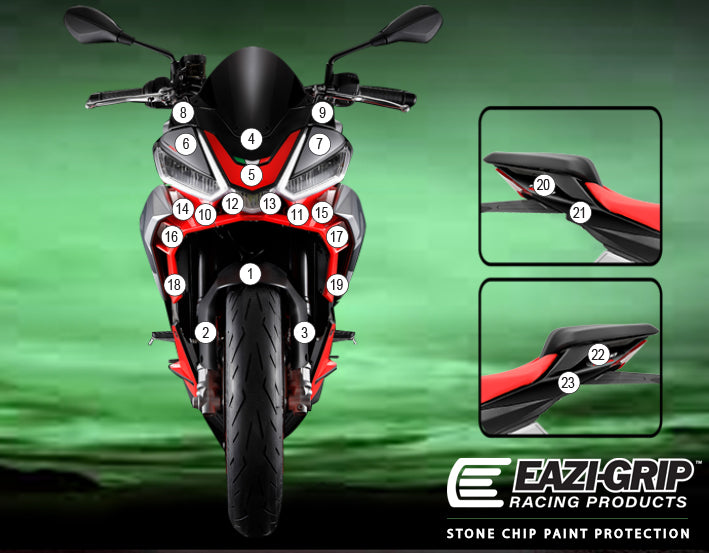 Eazi-Grip Stone Chip Protection Kit | Clear - Gloss | Aprilia Tuono 660 2021>Currentย -ย Shop name