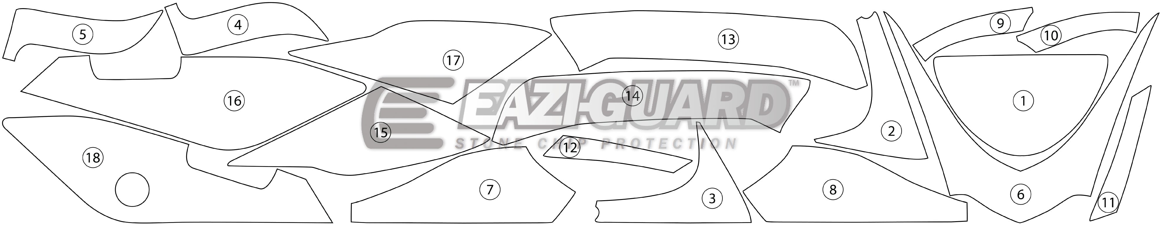 Eazi-Grip Stone Chip Protection Kit | Clear - Gloss | Aprilia Tuono V4 2015>2017 - Shop name