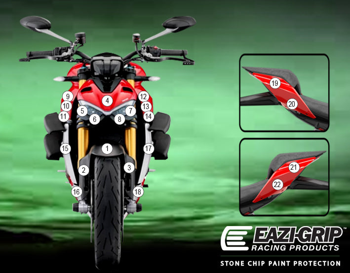 Eazi-Grip Stone Chip Protection Kit | Clear - Gloss | Ducati Streetfighter V4 2020>2024 - Shop name