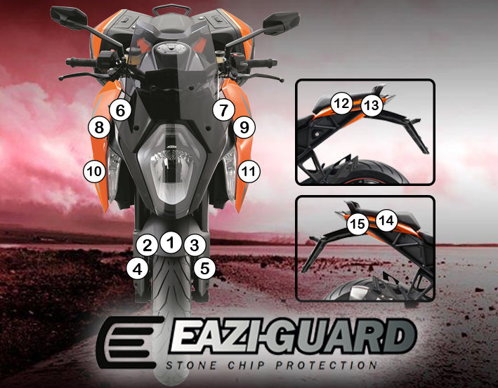 Eazi-Grip Stone Chip Protection Kit | Clear - Gloss | KTM 1290 Super Duke GT 2016>2018 - Shop name