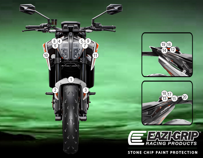 Eazi-Grip Stone Chip Protection Kit | Clear - Gloss | KTM 890 Duke R 2020>Currentย -ย Shop name