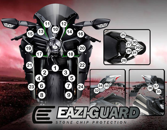 Eazi-Grip Stone Chip Protection Kit | Clear - Gloss | Kawasaki Ninja H2 2015>2018ย -ย Shop name