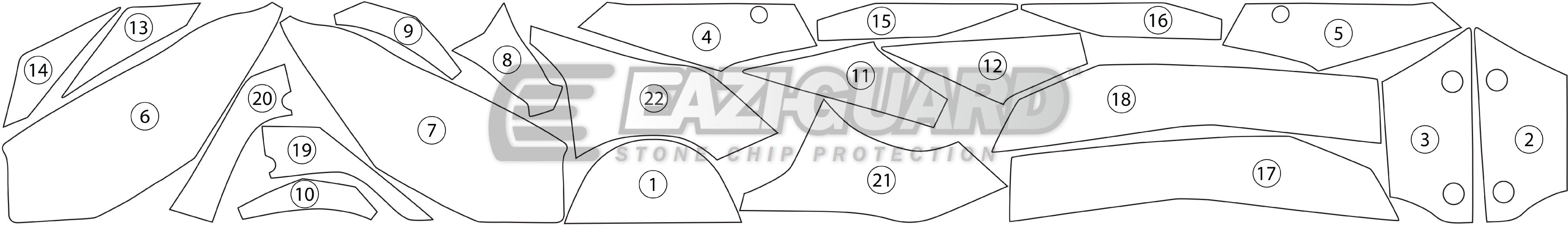 Eazi-Grip Stone Chip Protection Kit | Clear - Gloss | Kawasaki Z 1000 2014>2017 - Shop name