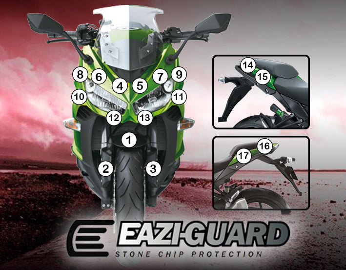 Eazi-Grip Stone Chip Protection Kit | Clear - Gloss | Kawasaki Z 1000 SX 2015>2016ย -ย Shop name