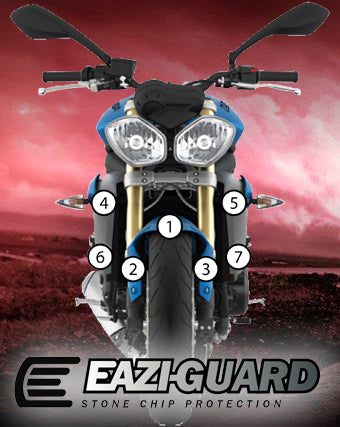 Eazi-Grip Stone Chip Protection Kit | Clear - Gloss | Triumph Street Triple 675 2013>2016 - Shop name