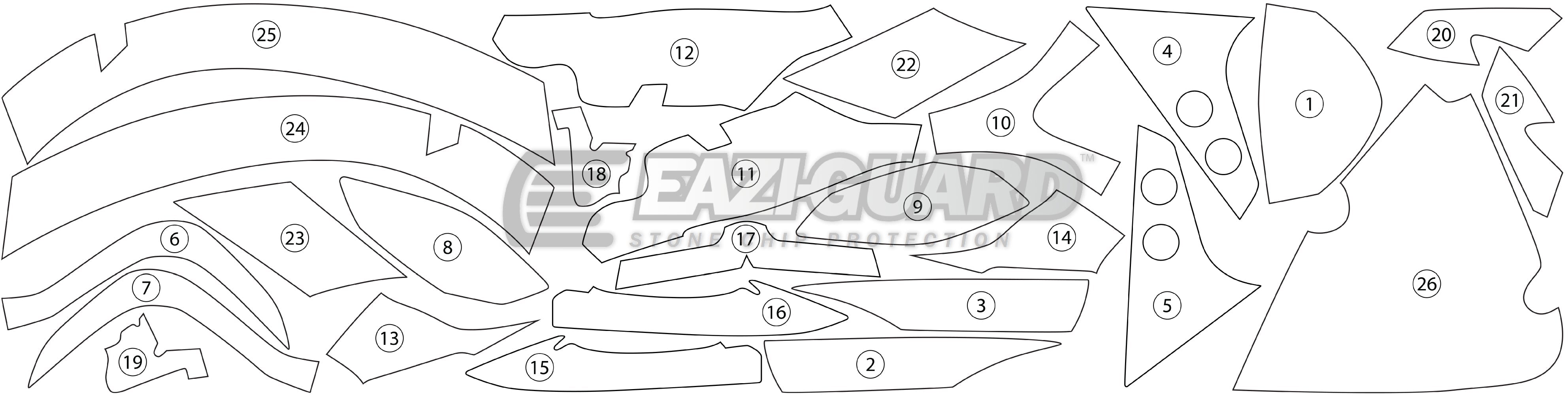 Eazi-Grip Stone Chip Protection Kit | Clear - Gloss | Yamaha FJR 1300 2014>2020 - Shop name