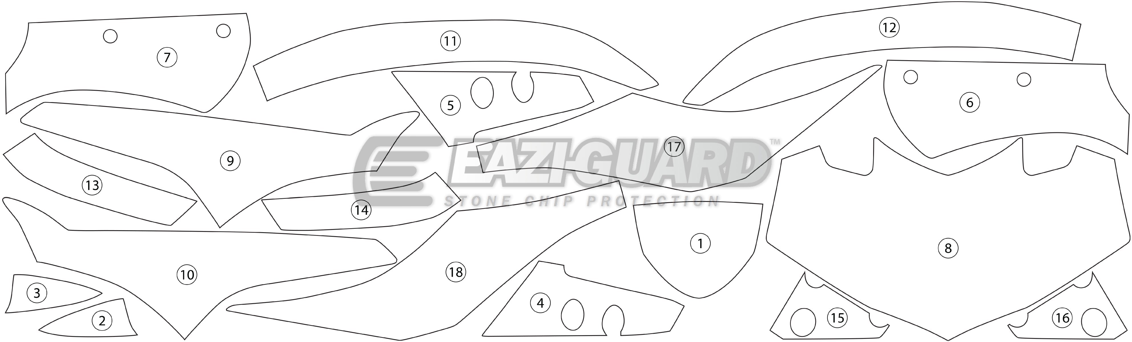 Eazi-Grip Stone Chip Protection Kit | Clear - Gloss | Yamaha YZF-R1 2015>2019 - Shop name