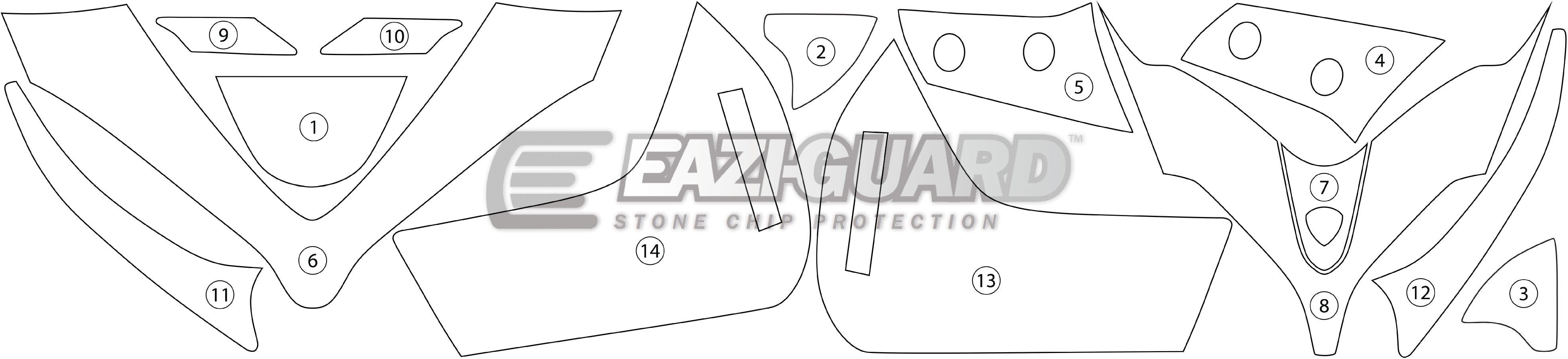 Eazi-Grip Stone Chip Protection Kit | Clear - Matte | Ducati Multistrada 1260 2018>2020 - Shop name