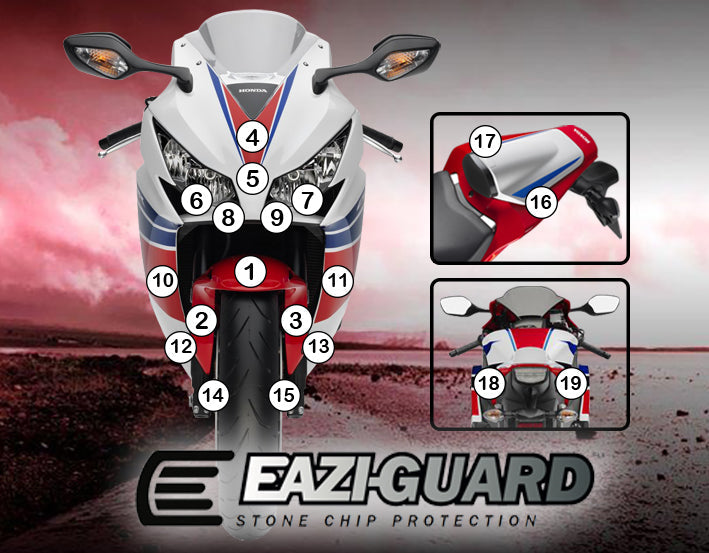 Eazi-Grip Stone Chip Protection Kit | Clear - Matte | Honda CBR 1000 RR 2012>2016 - Shop name