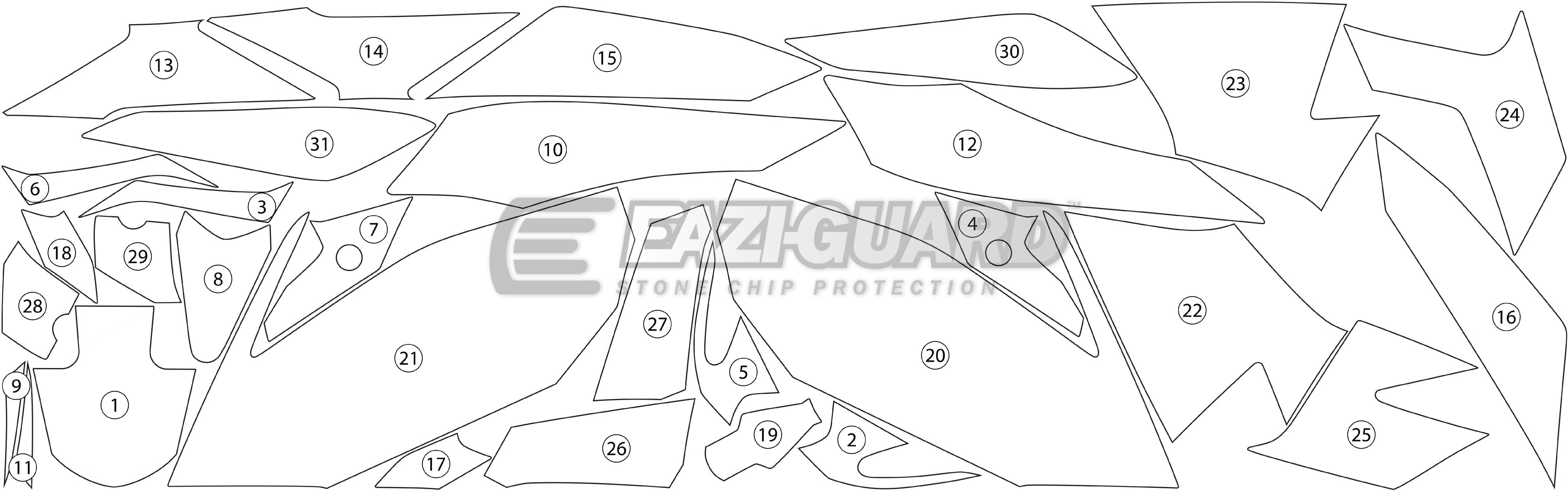 Eazi-Grip Stone Chip Protection Kit | Clear - Matte | Kawasaki Ninja 250 R 2018>Currentย -ย Shop name