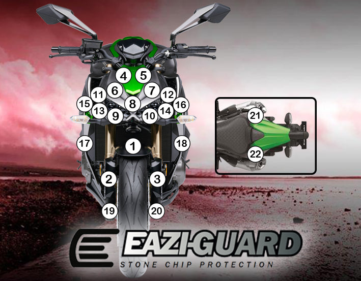 Eazi-Grip Stone Chip Protection Kit | Clear - Matte | Kawasaki Z 1000 2014>2017ย -ย Shop name