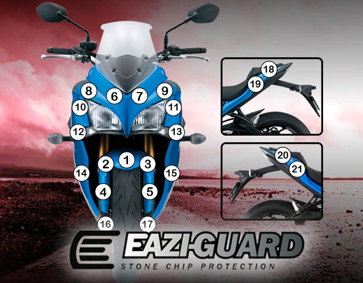 Eazi-Grip Stone Chip Protection Kit | Clear - Matte | Suzuki GSX-S 1000 FA 2015>2016 - Shop name