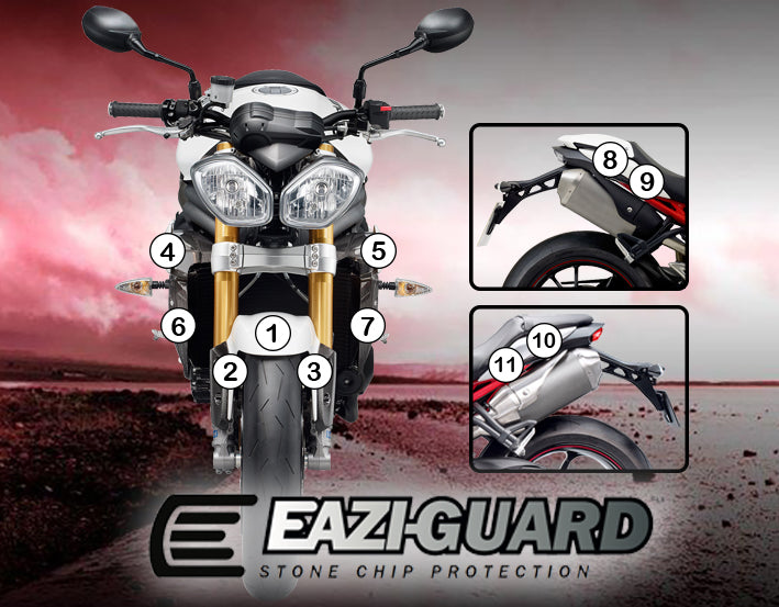 Eazi-Grip Stone Chip Protection Kit | Clear - Matte | Triumph Speed Triple 1050 2011>2015 - Shop name