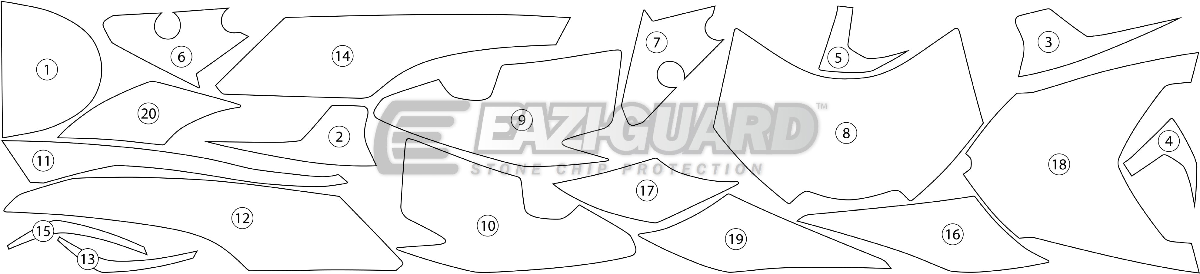 Eazi-Grip Stone Chip Protection Kit | Clear - Matte | Triumph Speed Triple 1050 RS 2018>2019 - Shop name