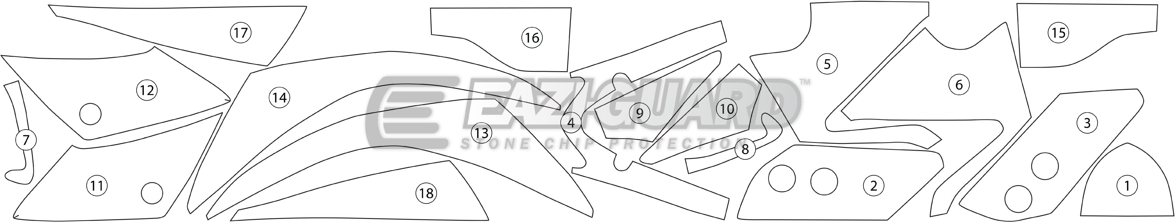 Eazi-Grip Stone Chip Protection Kit | Clear - Matte | Yamaha YZF-125 R 2015>2018 - Shop name