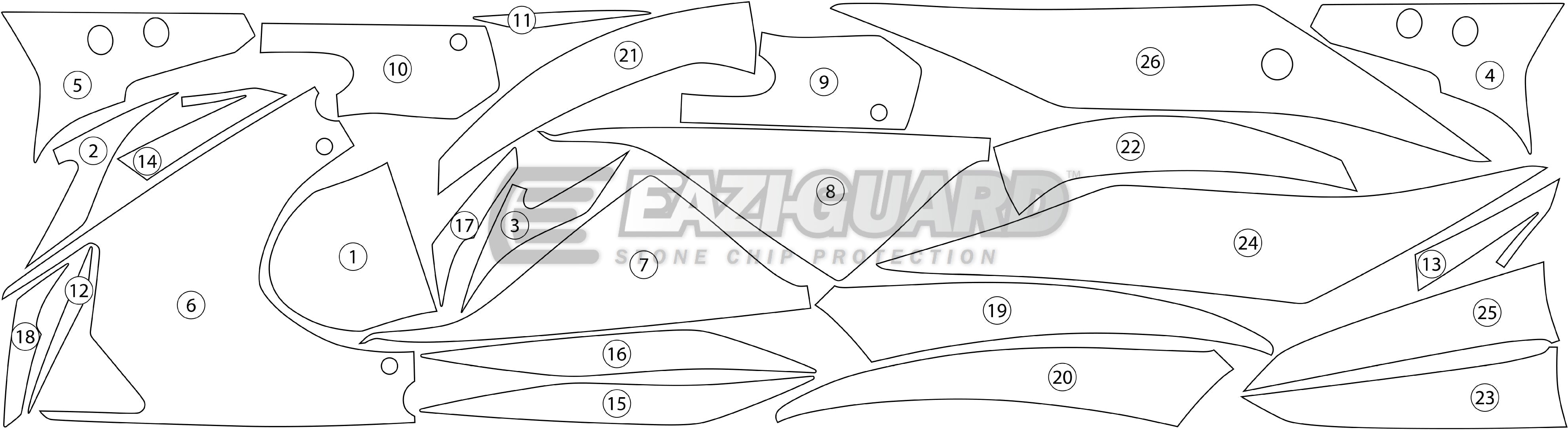 Eazi-Grip Stone Chip Protection Kit | Clear - Matte | Yamaha YZF-R3 2019>Currentย -ย Shop name