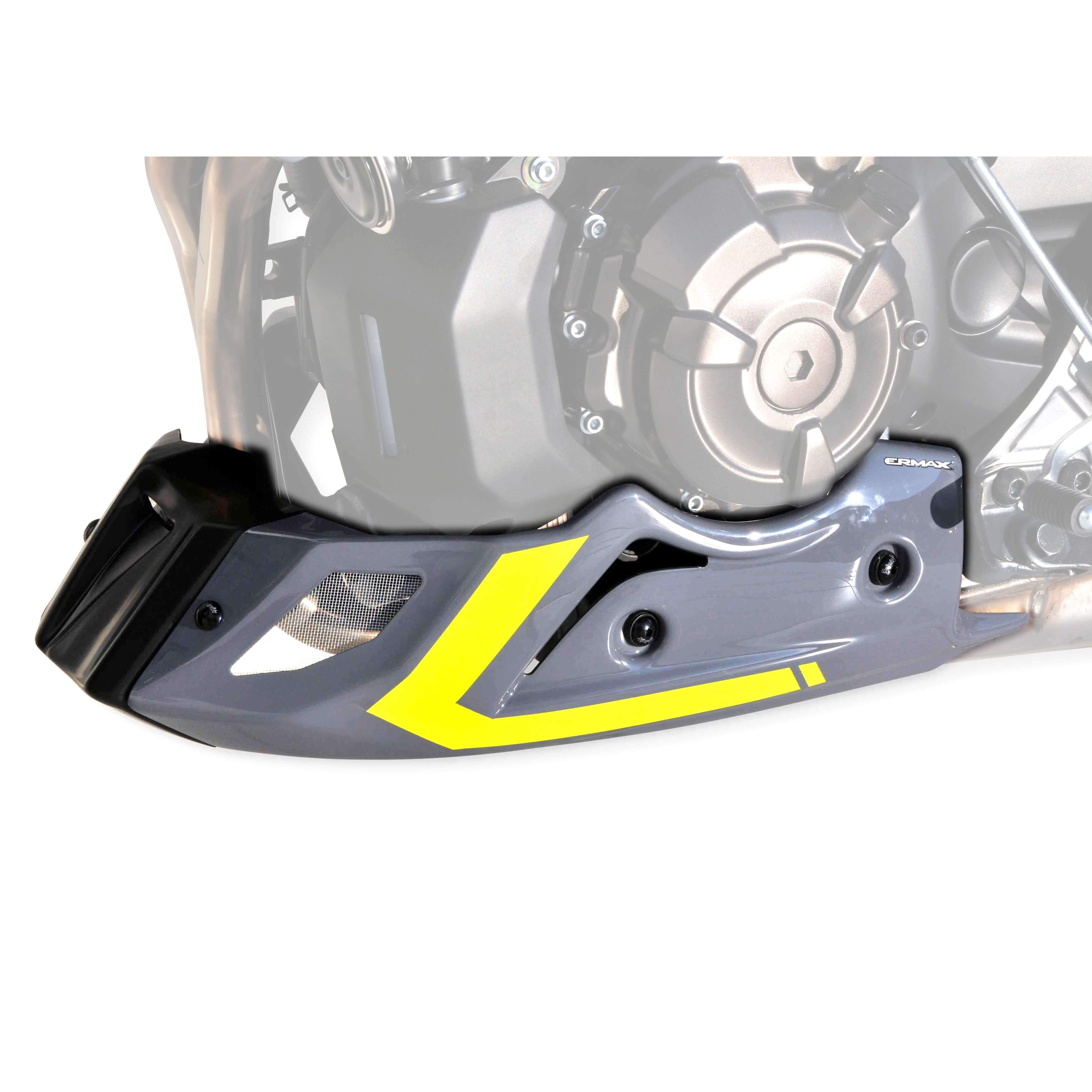 Ermax Belly Pan | Gloss Grey/Gloss Yellow (Nimbus Grey/Night Fluo Yellow) | Yamaha MT-07 2016>2017 - Shop name