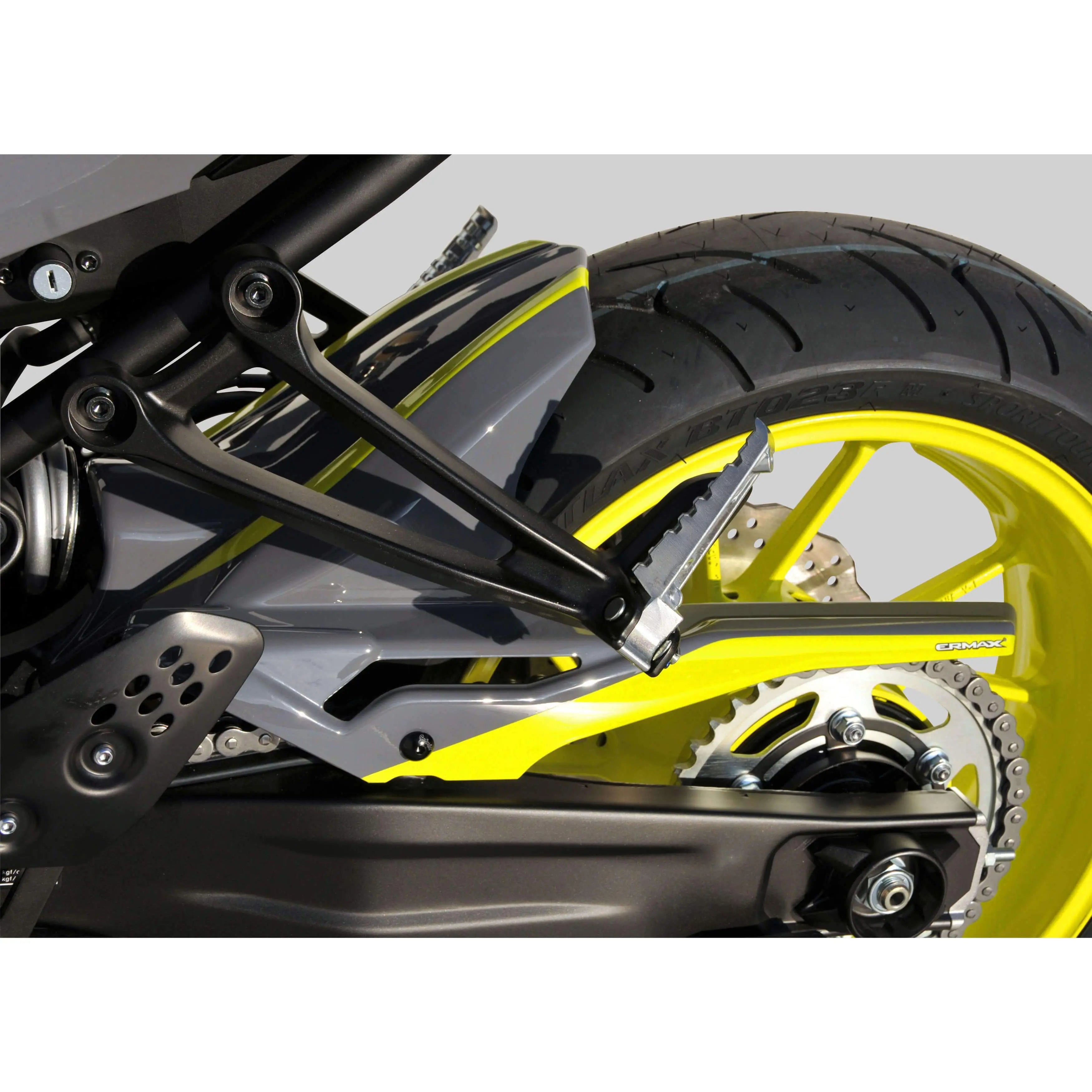 Ermax Hugger | Gloss Grey/Gloss Yellow (Nimbus Grey/Fluo Yellow) | Yamaha MT-07 2016>2017 - Shop name
