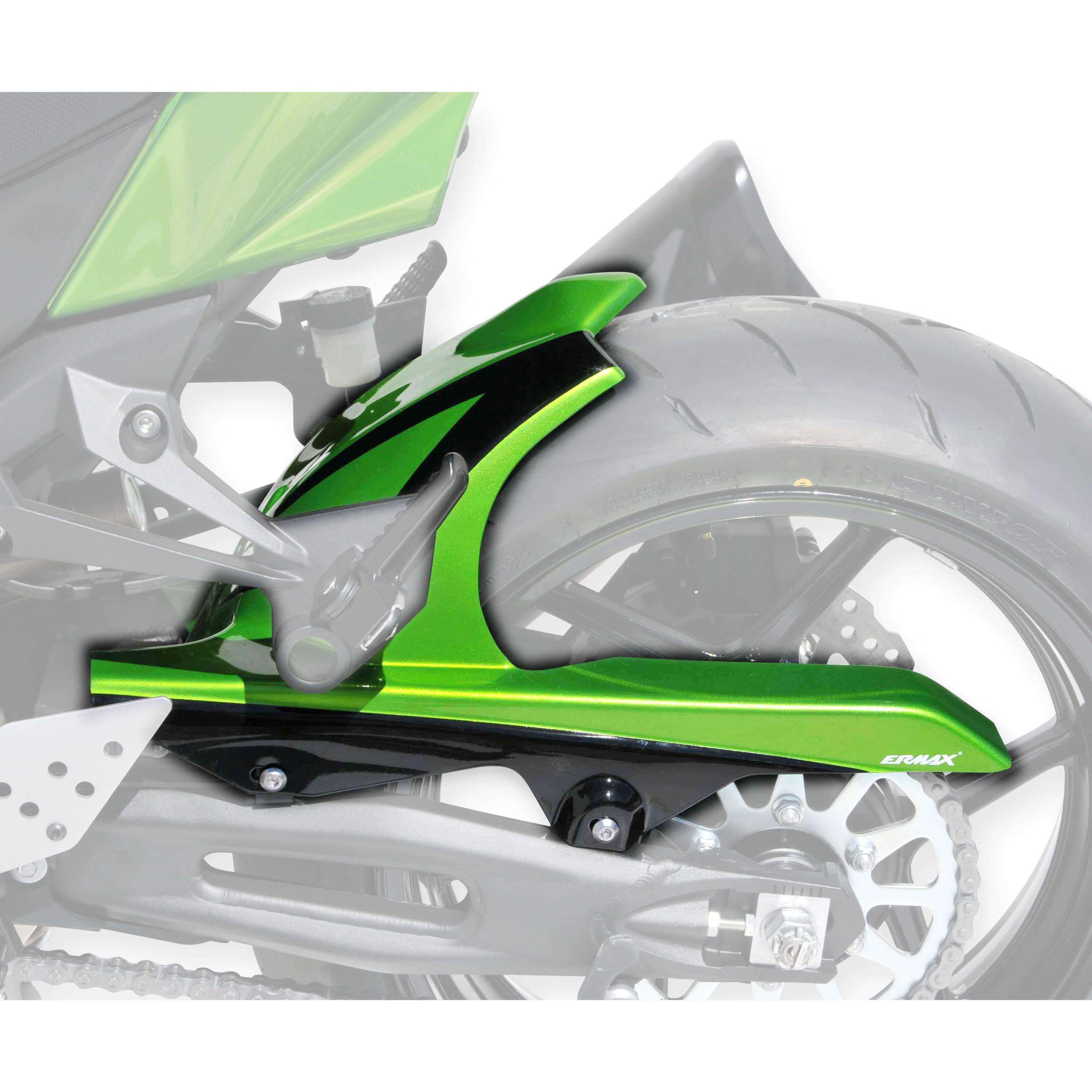 Ermax Hugger | Metallic Black/Metallic Green (Metallic Lime Green/Met Spark Black) | Kawasaki Z 750 R 2011>2012 - Shop name