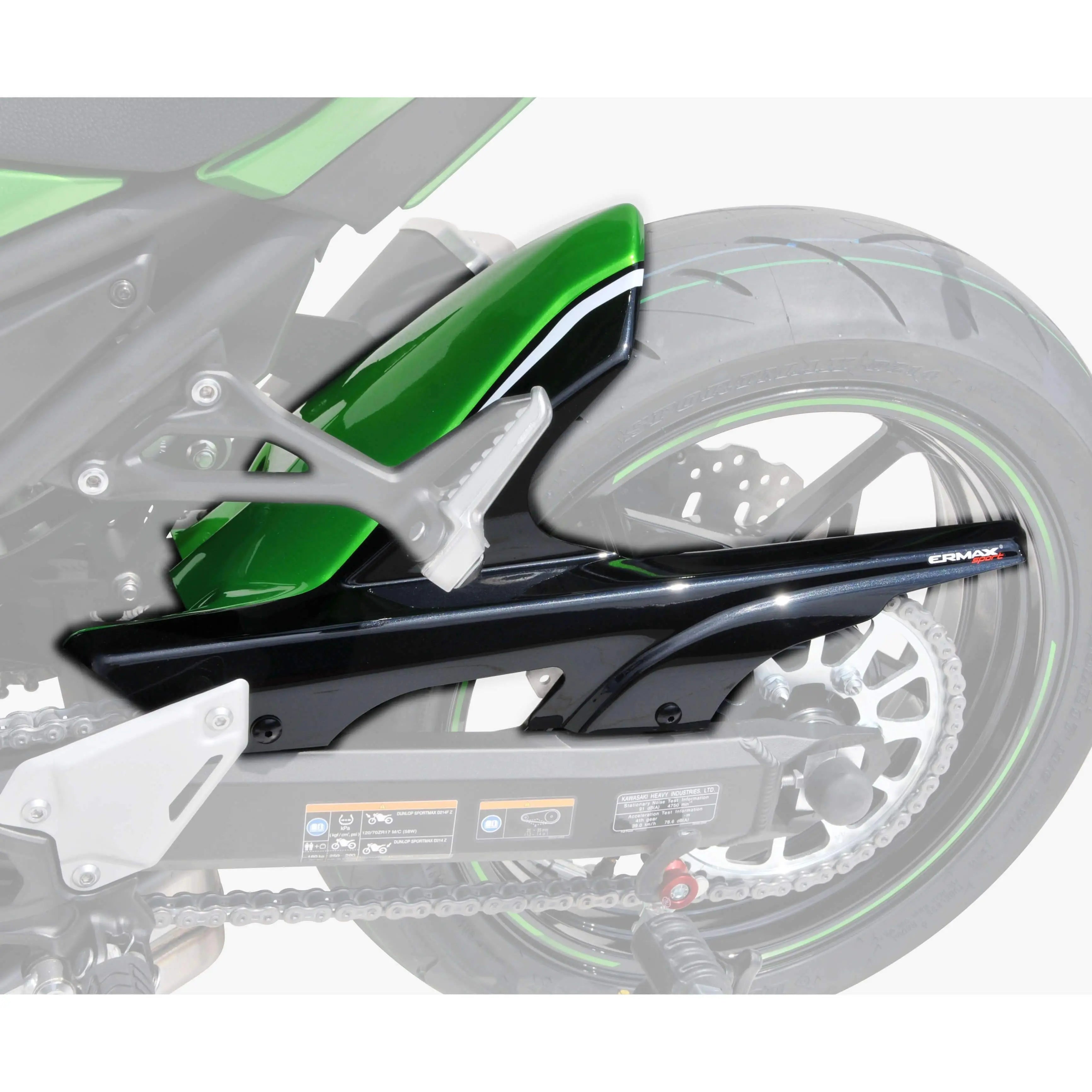 Ermax Hugger | Spark Black/Lime Green/Stardust White | Kawasaki Z 900 2017>2018 - Shop name