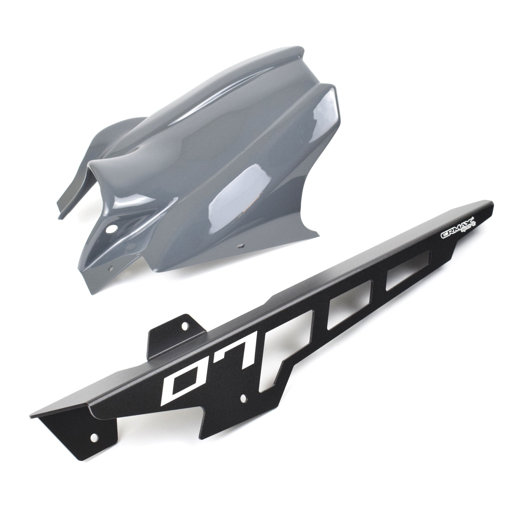 Ermax Hugger with Aluminium Chainguard | Storm Fluo Grey | Yamaha MT-07 2021>2024 - Pyramid Motorcycle Accessories