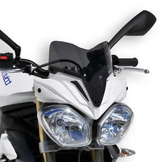 Ermax Nose Fairing | Crystal White with Dark Smoke Screen | Triumph Street Triple 675 2013>2015 - Shop name