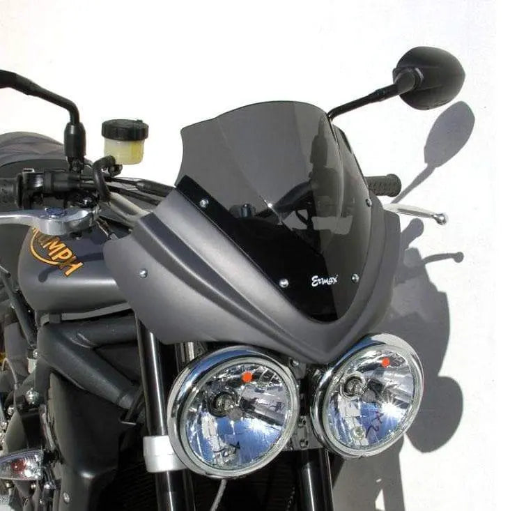 Ermax Nose Fairing | Graphite Matte Grey with Dark Smoke Screen | Triumph Street Triple 675 R 2009>2011 - Shop name
