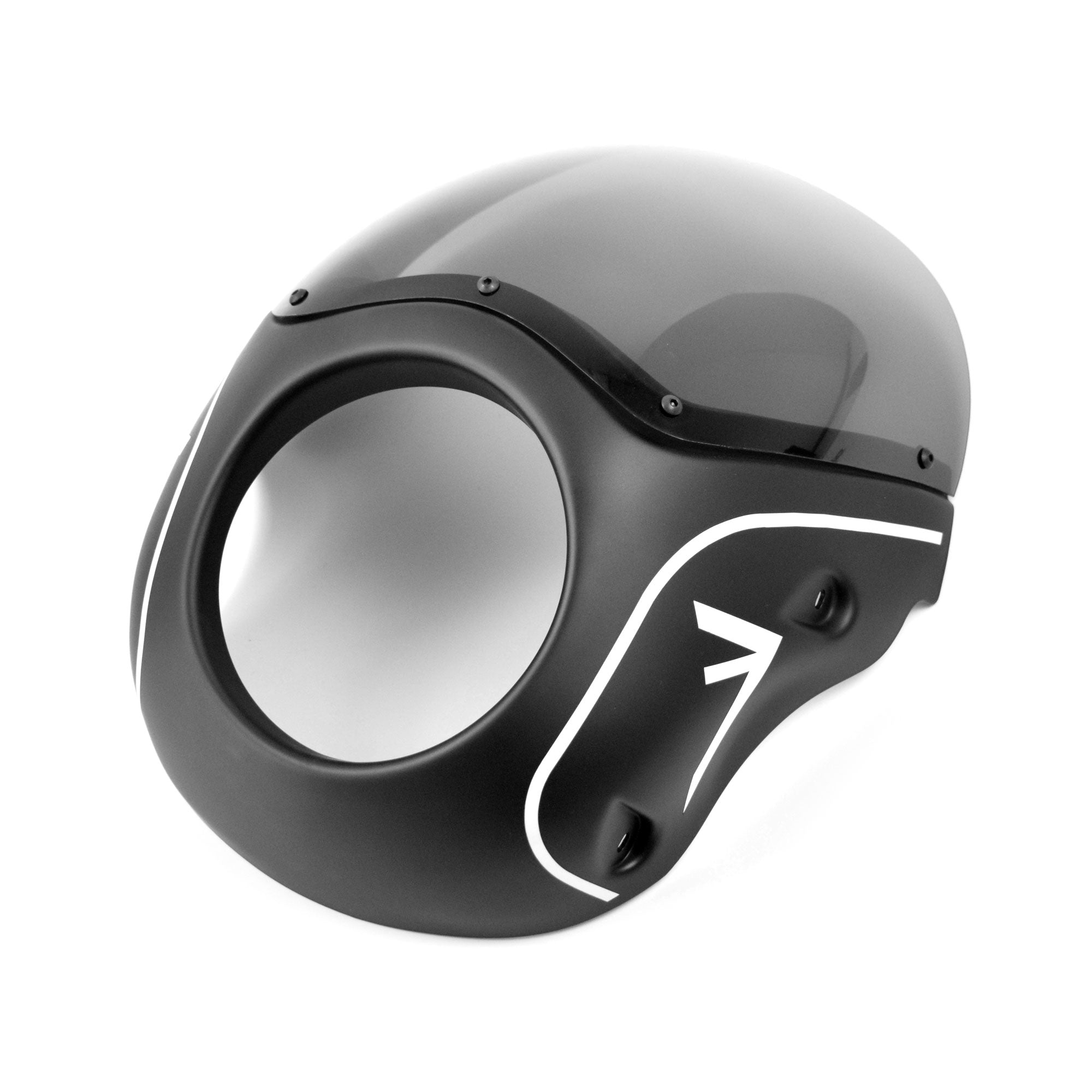 Ermax Nose Fairing | Matte Jet Black/Crystal White | Triumph Trident 660 2021>Current-Screens-Pyramid Motorcycle Accessories