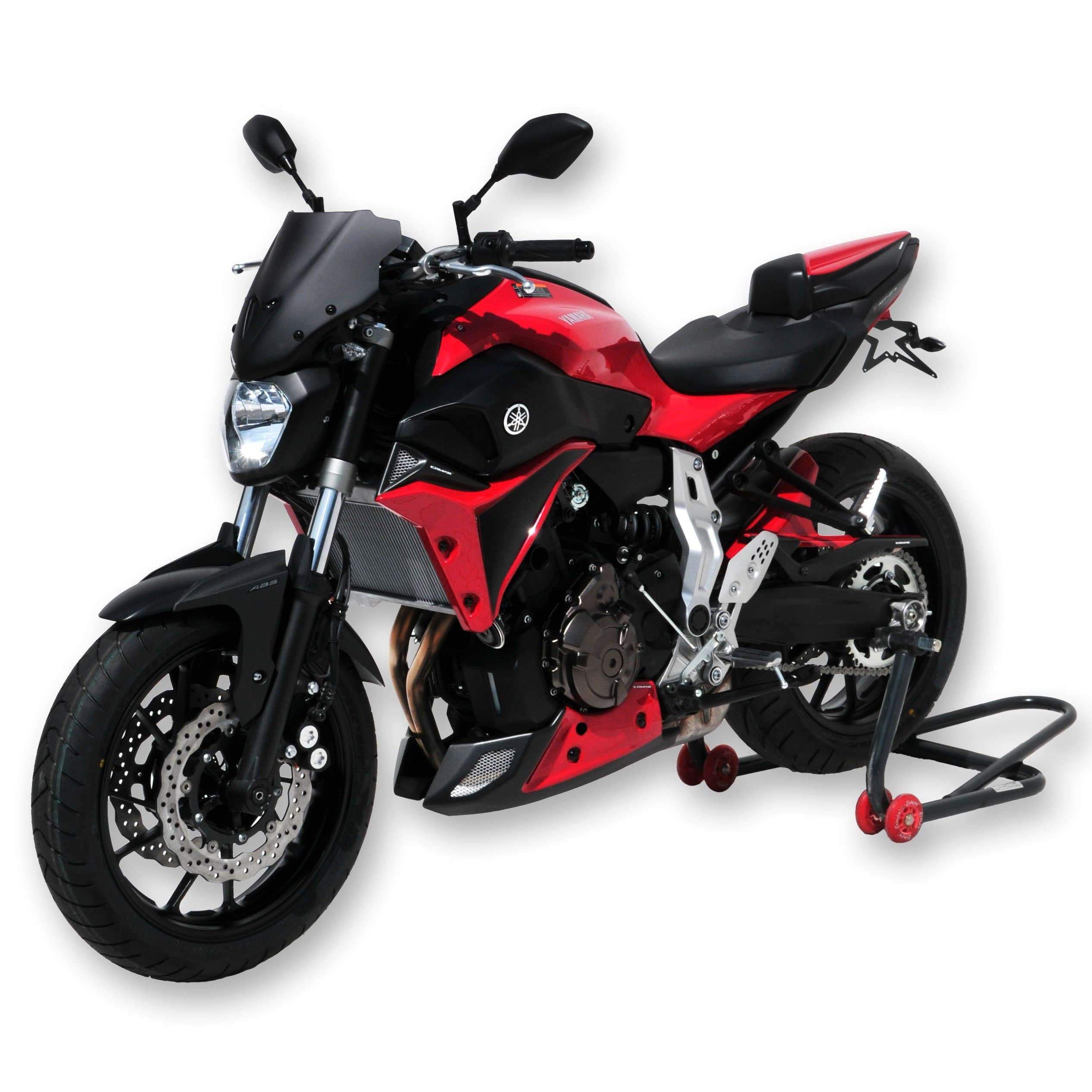Ermax Radiator Cheeks | Black/ Red ( Blackmax/Laval Red) | Yamaha MT-07 2014>2017 - Shop name
