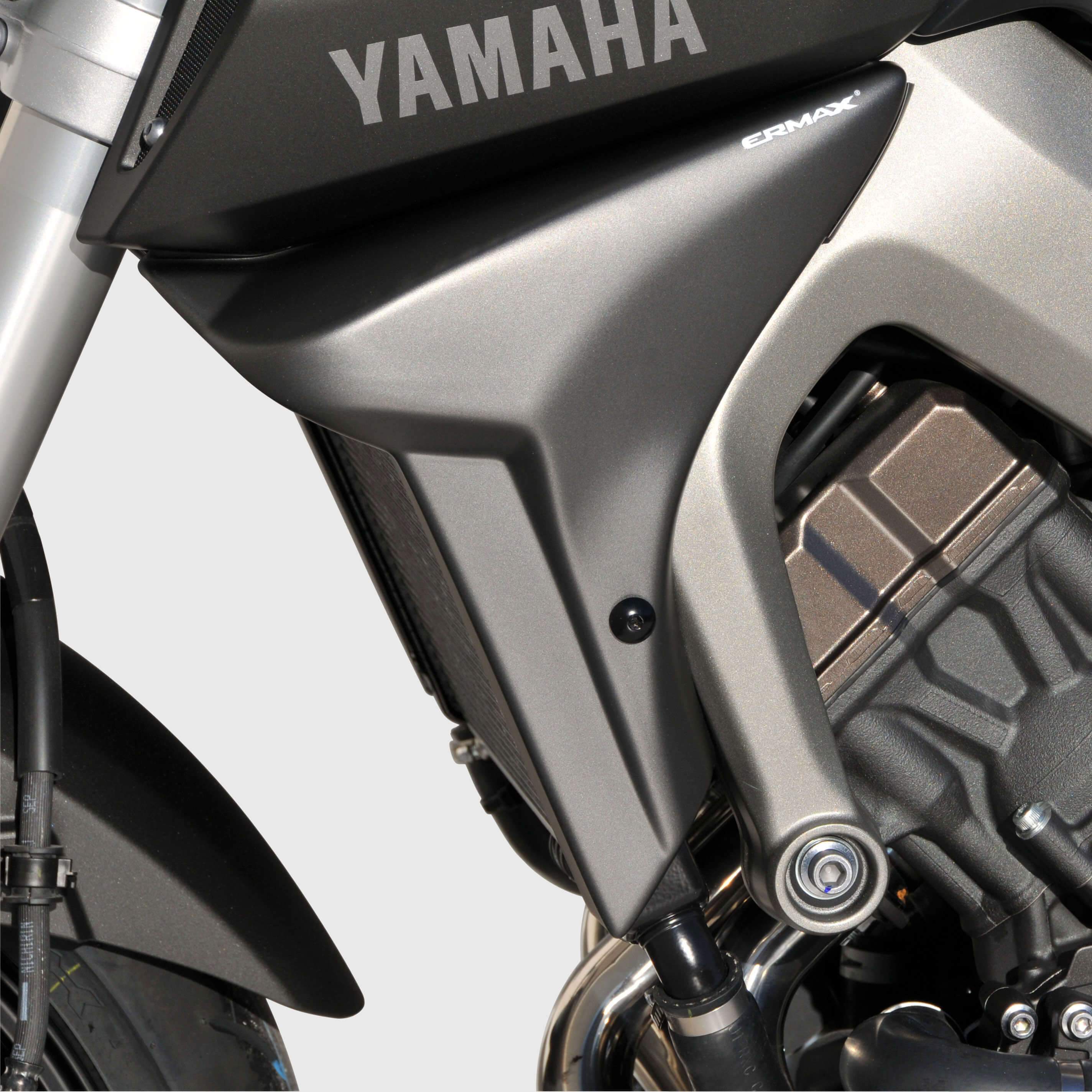 Ermax Radiator Cheeks | Matte Grey (Matte Grey Metallic) | Yamaha MT-09 2014>2016 - Shop name