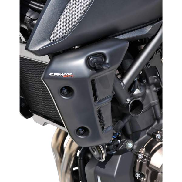 Ermax Radiator Cheeks | Matte Metallic Black (Tech Black) | Yamaha MT-07 2018>2020 - Shop name