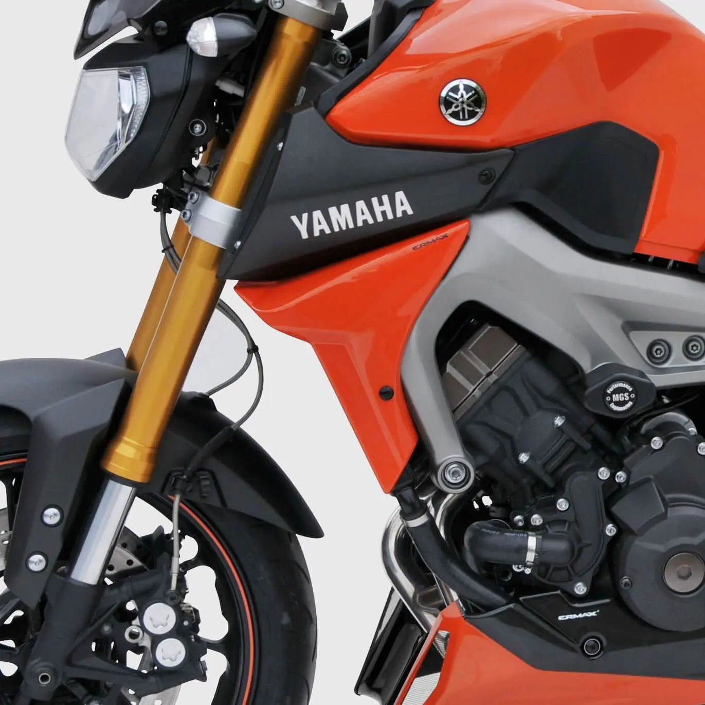 Ermax Radiator Cheeks | Metallic Orange (Blazing Orange) | Yamaha MT-09 2014>2015 - Shop name