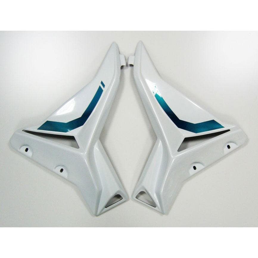 Ermax Radiator Cheeks | Metallic White/Metallic Blue (Bluish White/Blue Turqoise) | Yamaha MT-07 2017>2017 - Shop name