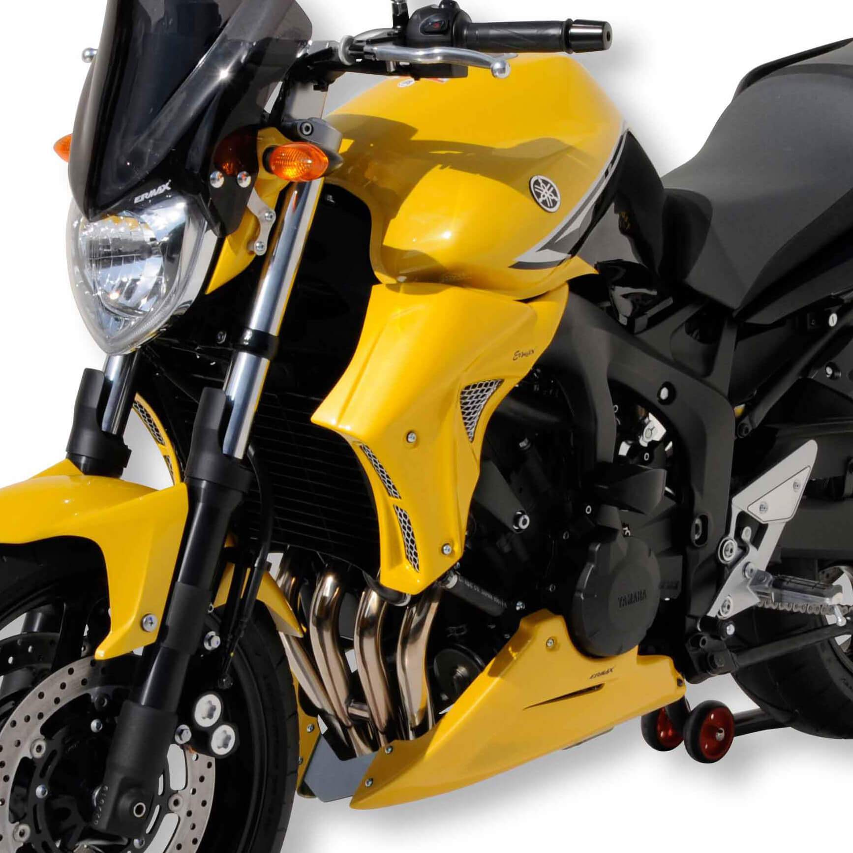 Ermax Radiator Cheeks | Metallic Yellow (Extreme Yellow) | Yamaha FZ6 S2 2009>2010 - Shop name